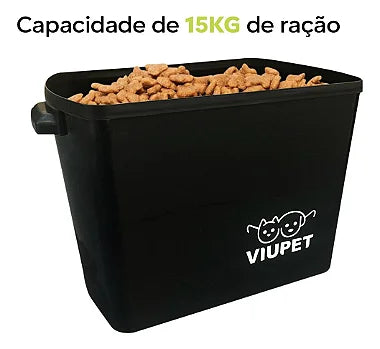 Porta Ração 15 kg Tampa Vedada Antiformiga Viu Pet - Viu Pet