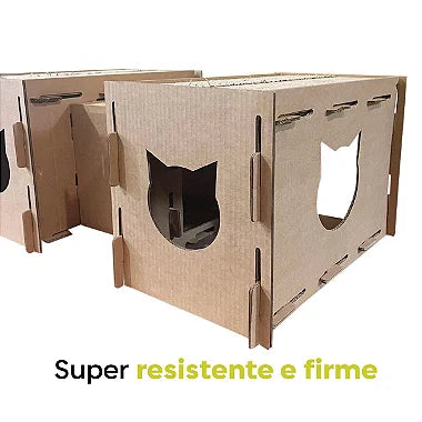 Arranhador Para Gato Esconderijo 2 Toca + Rampa Anti Stress - Viu Pet