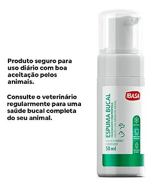 Espuma Bucal Ibasa Para Cães e Gatos - 50ml - Viu Pet