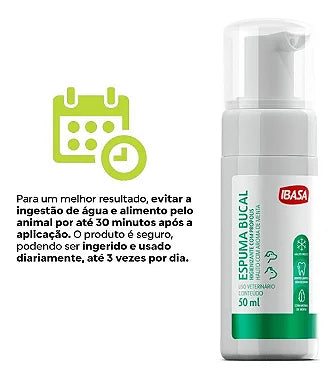 Espuma Bucal Ibasa Para Cães e Gatos - 50ml - Viu Pet