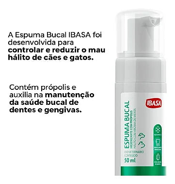 Espuma Bucal Ibasa Para Cães e Gatos - 50ml - Viu Pet