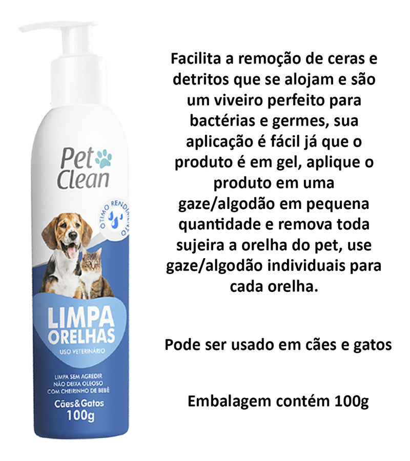 Limpa Orelhas Pet Clean - 100g