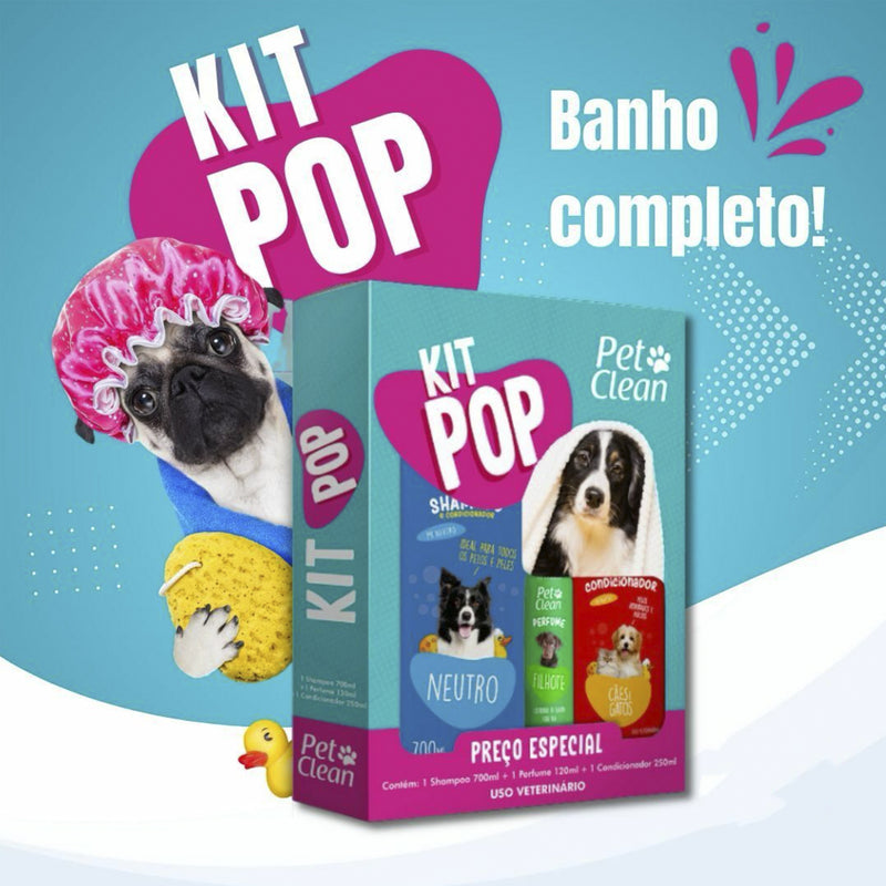 Kit Banho Shampoo Condicionador Perfume Para Cães Pet Clean