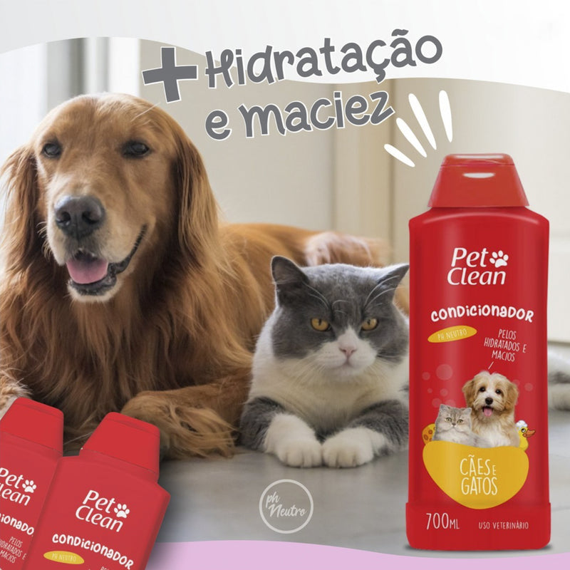 Kit Banho Shampoo Condicionador Perfume Para Cães Pet Clean