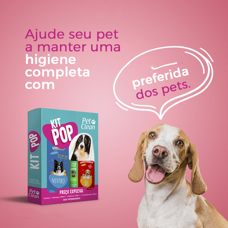 Kit Banho Shampoo Condicionador Perfume Para Cães Pet Clean