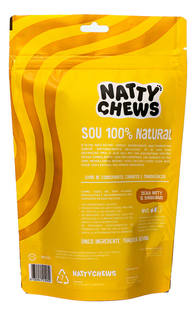 Mordedor Natural Traqueia Bovina Desidratada Para Cães Natty Chews