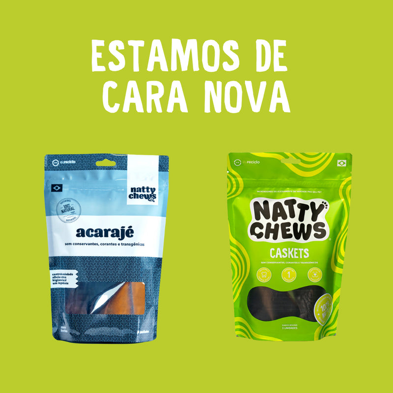 Casco Bovino Natural Para Cães Natty Chews Caskets 3 Un