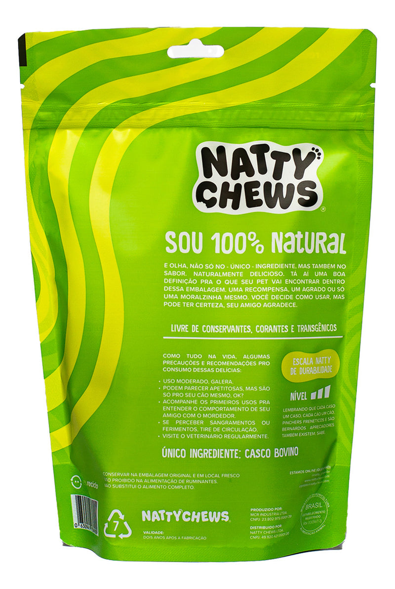 Casco Bovino Natural Para Cães Natty Chews Caskets 3 Un