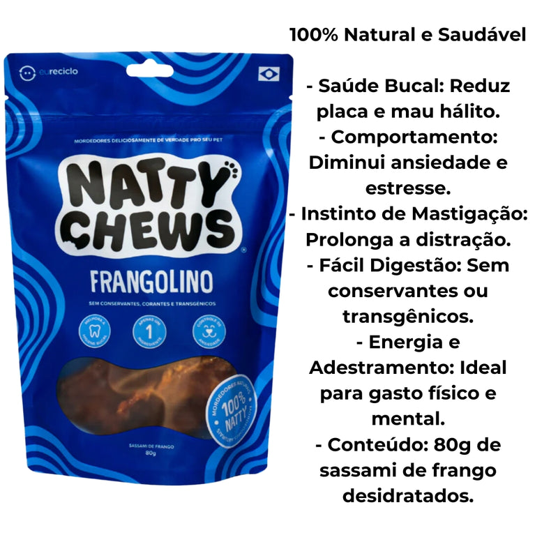 Petisco Para Cachorros Iscas De Frango 80g Natty Chews