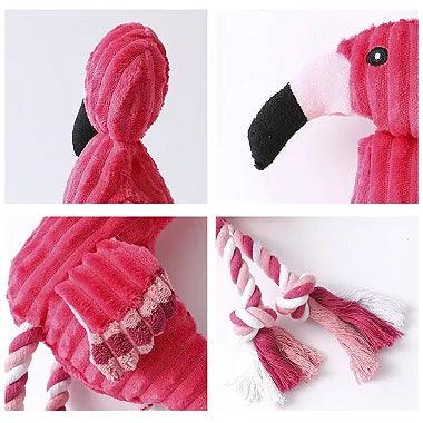 Brinquedo Pelúcia Flamingo Com Corda e Apito - Viu Pet