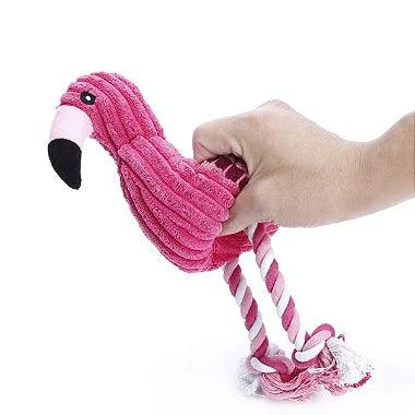 Brinquedo Pelúcia Flamingo Com Corda e Apito - Viu Pet