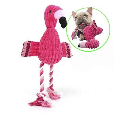 Brinquedo Pelúcia Flamingo Com Corda e Apito - Viu Pet