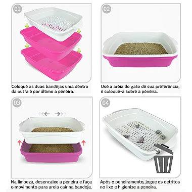 Bandeja Higiênica Furba Para Gatos Peneira - Viu Pet