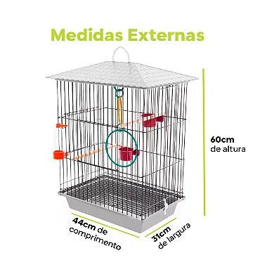 Gaiola Para Calopsita Grade Preta + Acessórios - Viu Pet