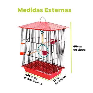 Gaiola Para Calopsita Grade Preta + Acessórios - Viu Pet