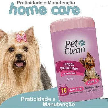 Lenço Umedecido Pet Clean 75 Unidades - Fêmea - Viu Pet