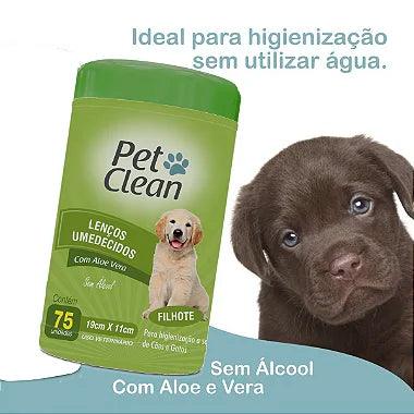 Lenço Umedecido Pet Clean 75 Unidades - Filhote - Viu Pet