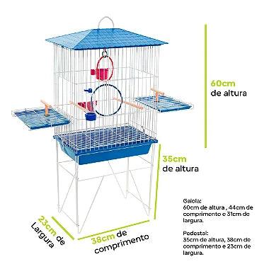 Viveiro Gaiola Aberta Para Calopsita + Acessórios e Pedestal